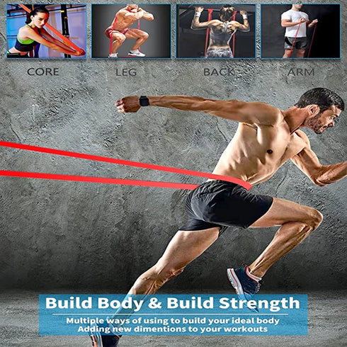 Latex Stretch Resistance Bands - Elastic Pull Up Assist Bands for Home Workout